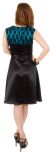 Satin & Lace Short Dress with Detachable belt back in Black/Teal